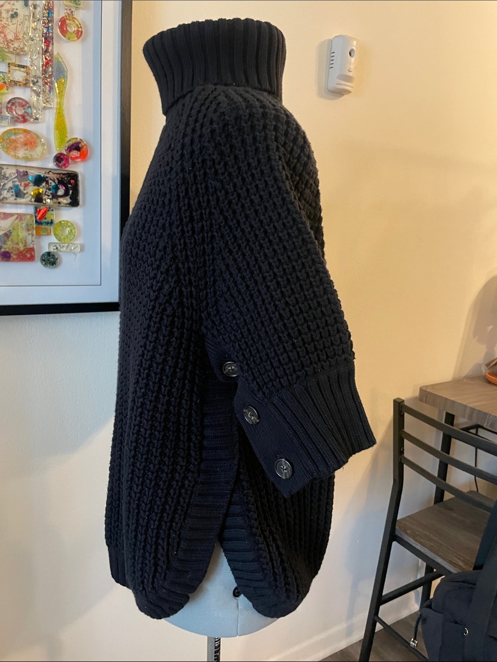 J. Crew Black Chunky Knit Turtleneck Sweater - Picture 4 of 7